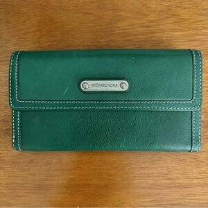 Michael Kors Green Leather Wallet Clutch